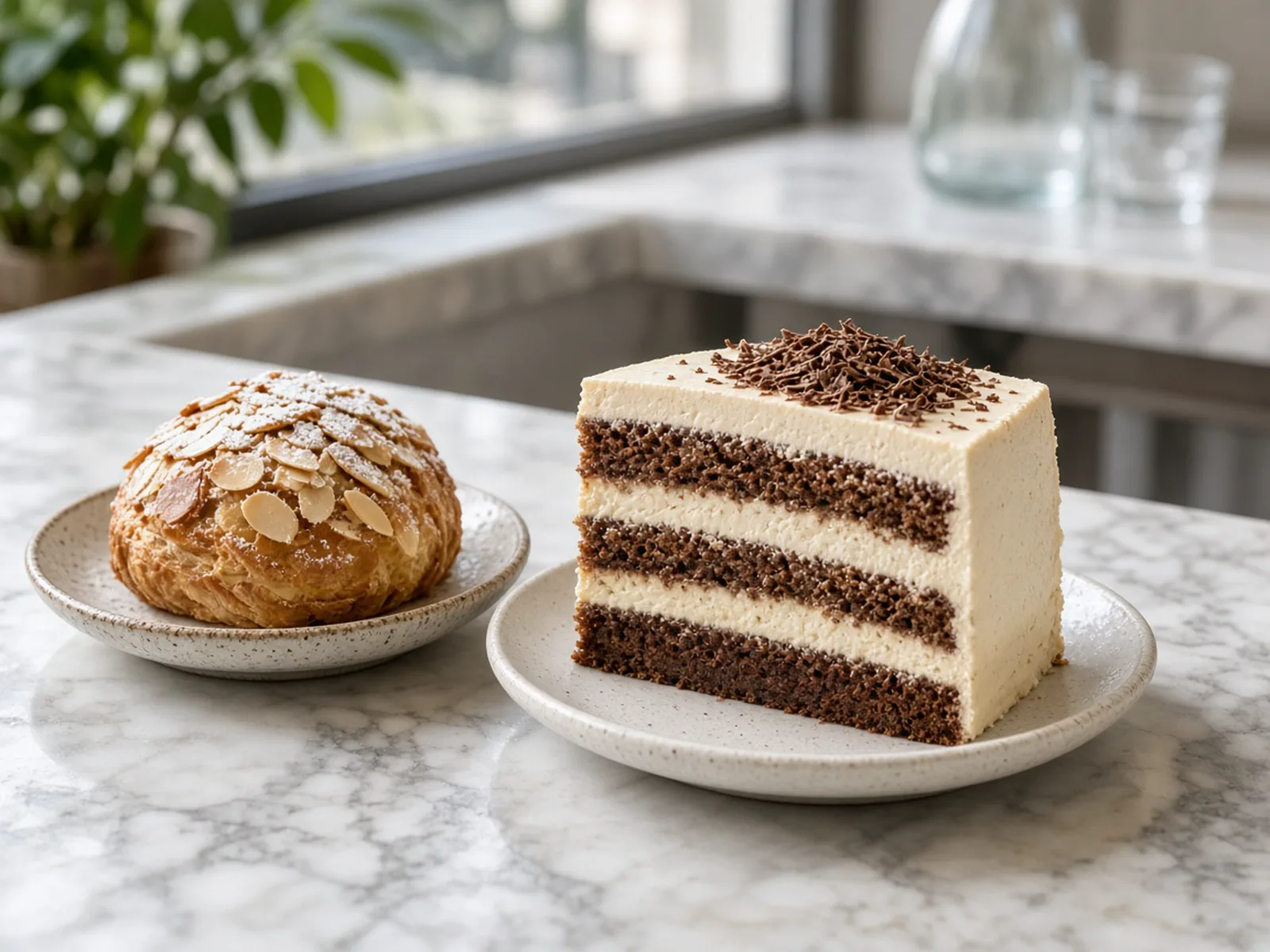 A slice of cake on a plate